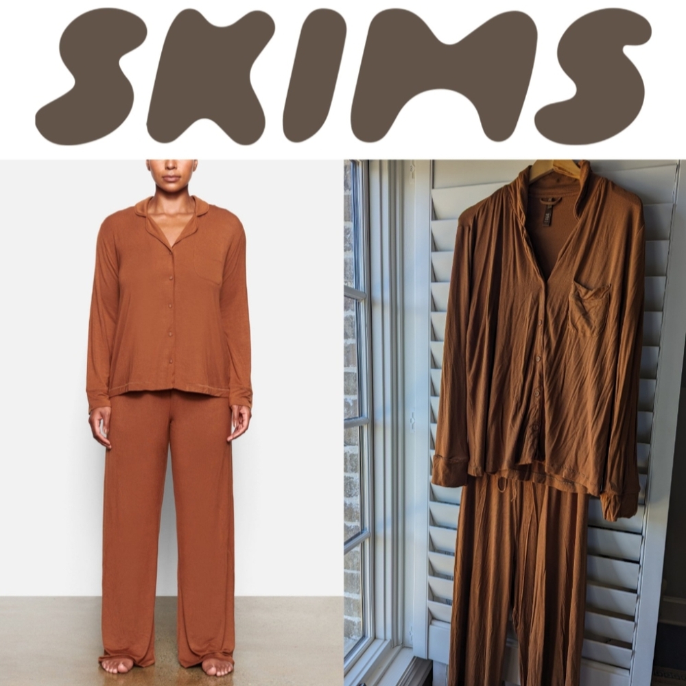 SKIMS Brown Pajama Set